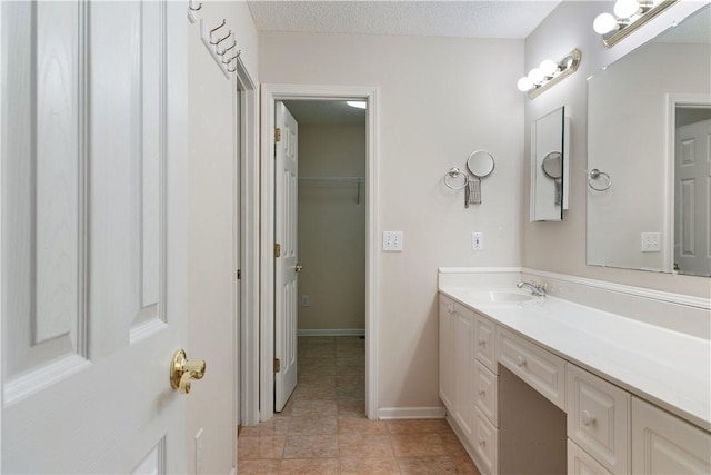 537 Sullivans Way, Seneca, SC 29678 - bathroom featuring vanity, tile patterned flooring, and a textured ceiling