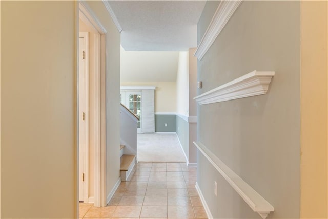 537 Sullivans Way, Seneca, SC 29678 - hall with light tile patterned floors, stairway, and light colored carpet