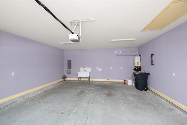 128 Willys Creek Cir, Pickens, SC 29671 - garage featuring a garage door opener, water heater, and electric panel