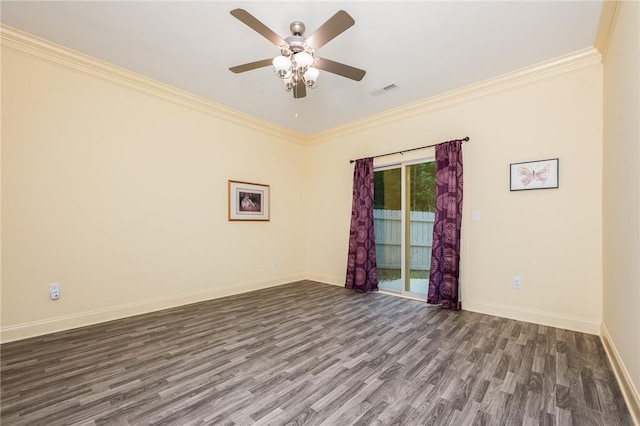 128 Willys Creek Cir, Pickens, SC 29671 - unfurnished room featuring wood finished floors, ornamental molding, and a ceiling fan