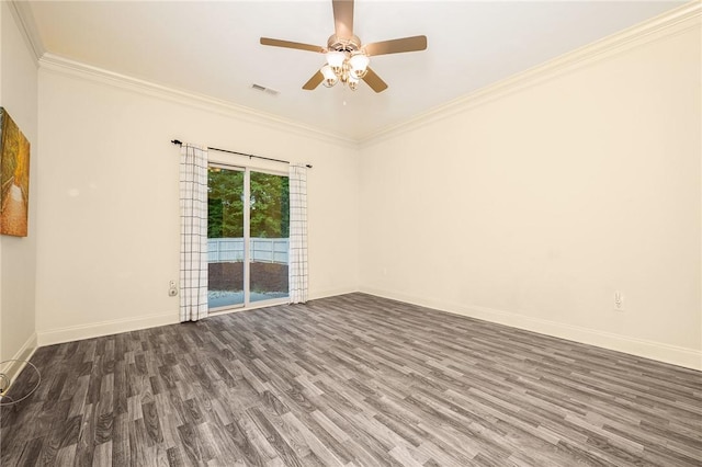 128 Willys Creek Cir, Pickens, SC 29671 - unfurnished room with wood finished floors, crown molding, and a ceiling fan