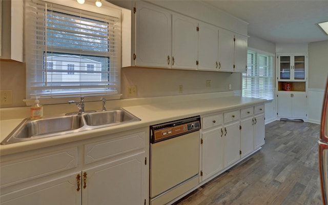 37 Cunningham Dr, Hartwell, GA 30643 - kitchen with dishwasher, white cabinetry, light countertops, and dark wood finished floors