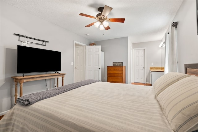318 Weeping Willow Dr, Seneca, SC 29672 - bedroom with ceiling fan and a textured ceiling