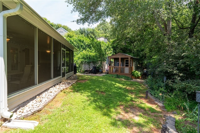 318 Weeping Willow Dr, Seneca, SC 29672 - view of grassy yard with a sunroom
