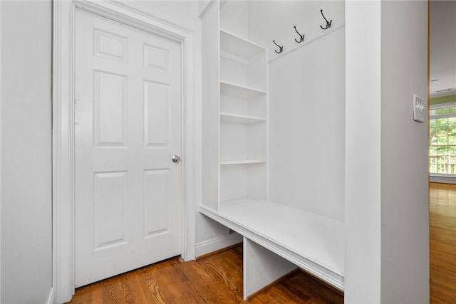 124 Bluestone Ct, Easley, SC 29642 - mudroom with wood finished floors and built in shelves
