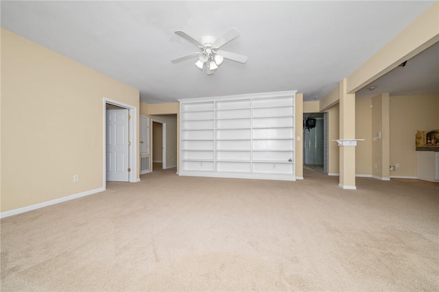 124 Bluestone Ct, Easley, SC 29642 - unfurnished living room with light colored carpet and a ceiling fan