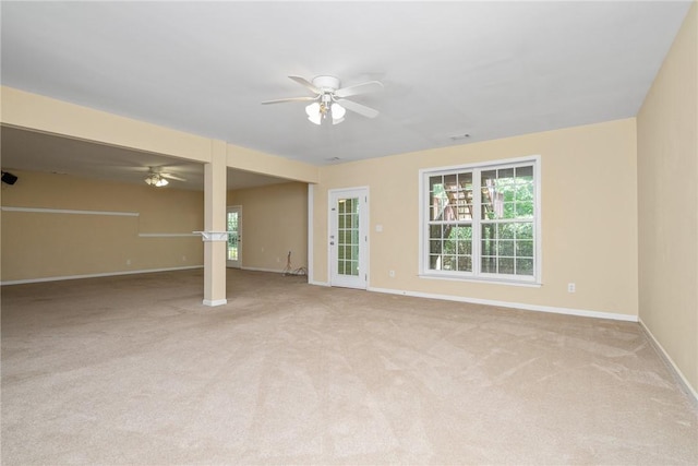 124 Bluestone Ct, Easley, SC 29642 - unfurnished living room with a ceiling fan and carpet