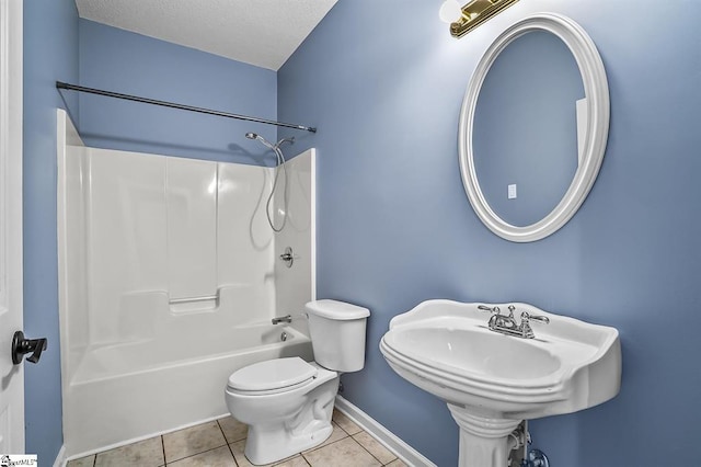1298 Moorehead Pl, Pendleton, SC 29670 - bathroom featuring tile patterned floors, shower / bathtub combination, and a textured ceiling