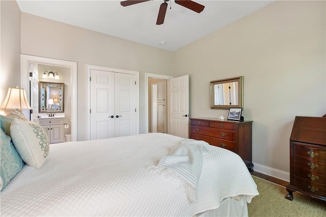 218 Royal Oaks Dr, Anderson, SC 29625 - bedroom featuring a closet, ensuite bathroom, and a ceiling fan
