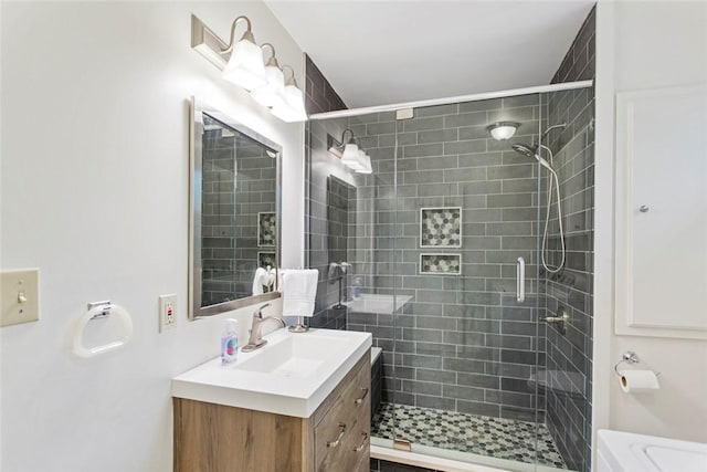 275 Lakeside Dr, Mountain Rest, SC 29664 - full bath with vanity and a stall shower