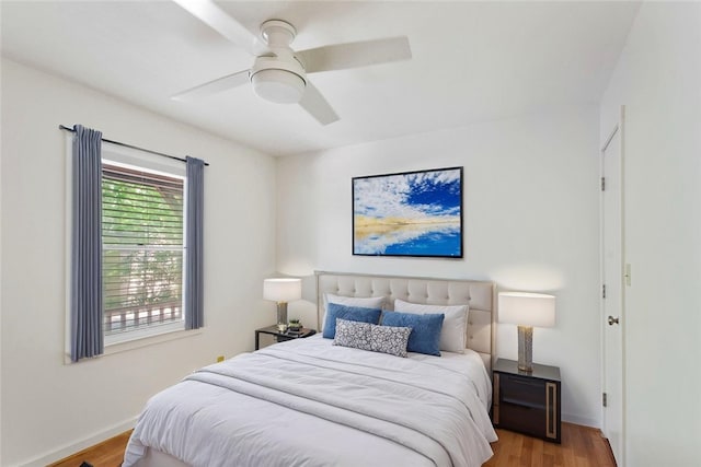 275 Lakeside Dr, Mountain Rest, SC 29664 - bedroom with wood finished floors and a ceiling fan