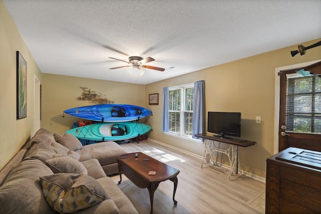 118 Nonna Ln, Seneca, SC 29678 - living area with wood finished floors, ceiling fan, and a textured ceiling