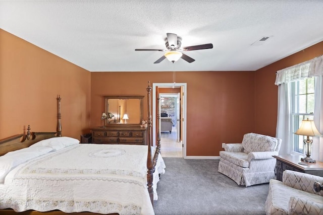 118 Nonna Ln, Seneca, SC 29678 - bedroom with carpet flooring, ceiling fan, and a textured ceiling