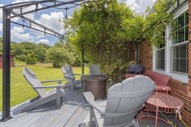 412 Singleton Rd, Anderson, SC 29625 - wooden terrace featuring a yard and a grill