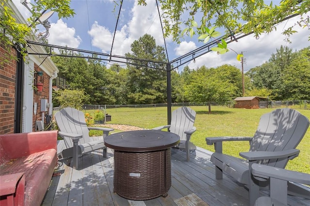 412 Singleton Rd, Anderson, SC 29625 - wooden deck with a shed and view of wooded area