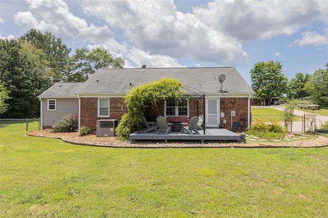 412 Singleton Rd, Anderson, SC 29625 - rear view of property featuring a wooden deck and brick siding