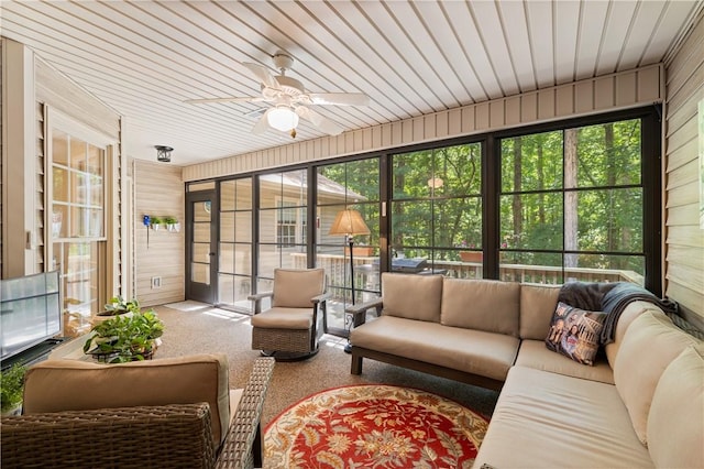 15067 Beacon Ridge Dr, Seneca, SC 29678 - sunroom with an outdoor hangout area and ceiling fan