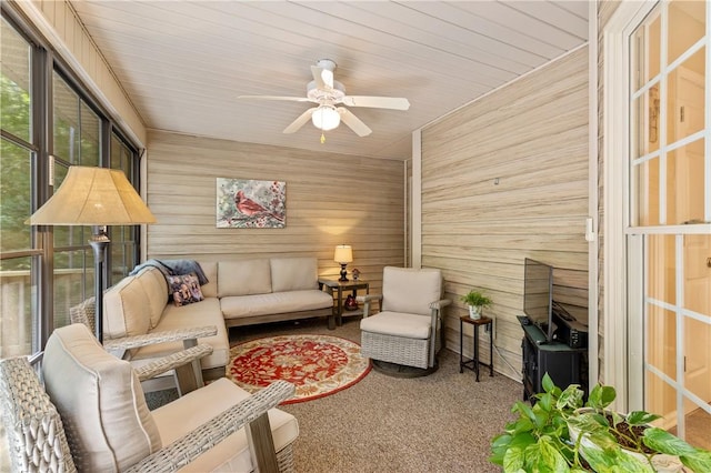 15067 Beacon Ridge Dr, Seneca, SC 29678 - sunroom with a ceiling fan and outdoor lounge area