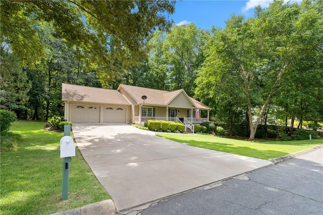 15067 Beacon Ridge Dr, Seneca, SC 29678 - single story home featuring a garage, a porch, driveway, and a front lawn