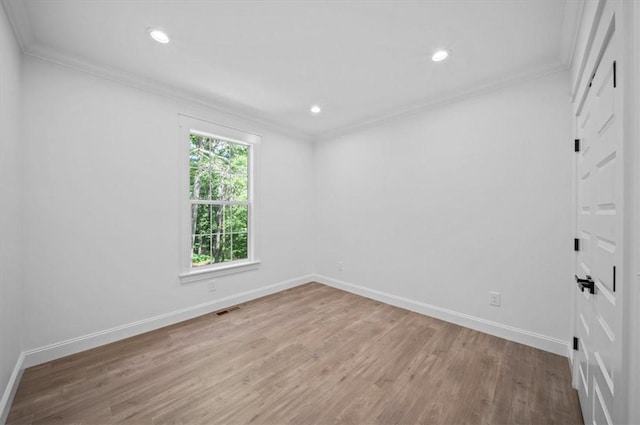 1205 Ramona Dr, Belton, SC 29627 - unfurnished room with ornamental molding, wood finished floors, and recessed lighting