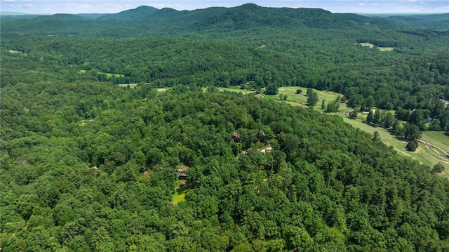209 Falcon Crest Way, Pickens, SC 29671 - drone / aerial view of a heavily wooded area and a mountainous background