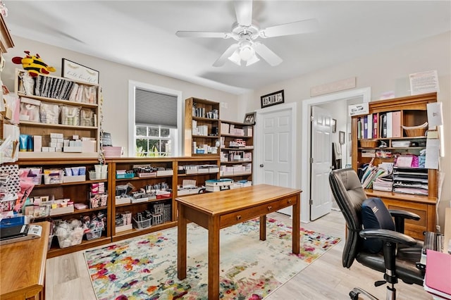 220 Thomas Welborn Rd, Anderson, SC 29625 - office area featuring ceiling fan and wood finished floors