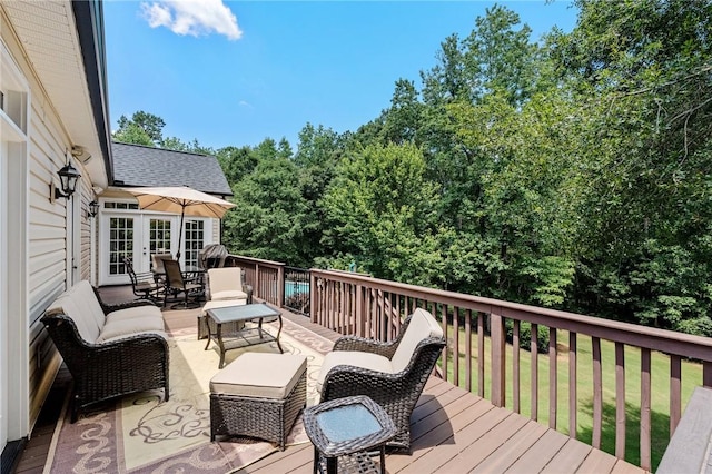 220 Thomas Welborn Rd, Anderson, SC 29625 - deck with french doors and outdoor lounge area