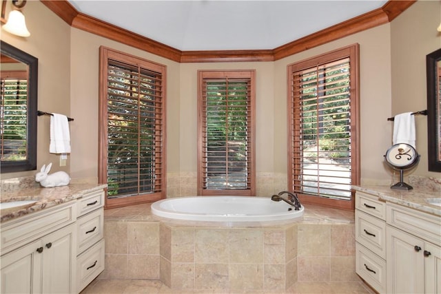 124 Pineridge Pointe Dr, Seneca, SC 29672 - full bath with a bath, vanity, and crown molding