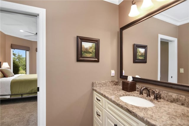 124 Pineridge Pointe Dr, Seneca, SC 29672 - bathroom featuring ornamental molding, vanity, and ensuite bath