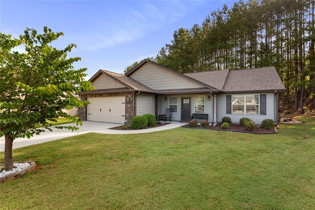 311 Buchanan Trl, Seneca, SC 29678 - view of front of property with a garage, driveway, a front lawn, and a shingled roof