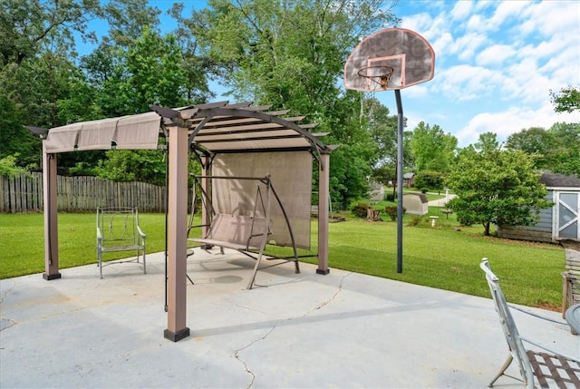 200 Camille St, Easley, SC 29642 - view of patio / terrace featuring a pergola and a storage unit