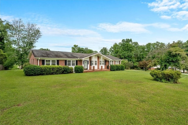 200 Camille St, Easley, SC 29642 - ranch-style house featuring a front lawn, a porch, and brick siding