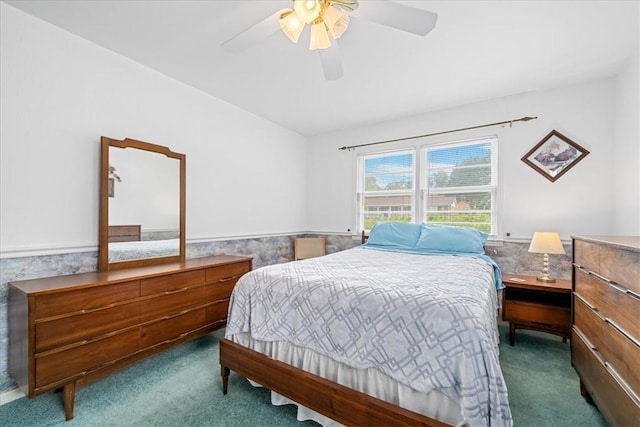 200 Camille St, Easley, SC 29642 - bedroom with carpet, a wainscoted wall, and lofted ceiling