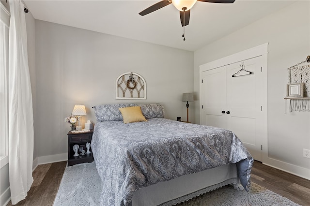 500 Serria Way, Seneca, SC 29678 - bedroom featuring wood finished floors, a closet, and a ceiling fan