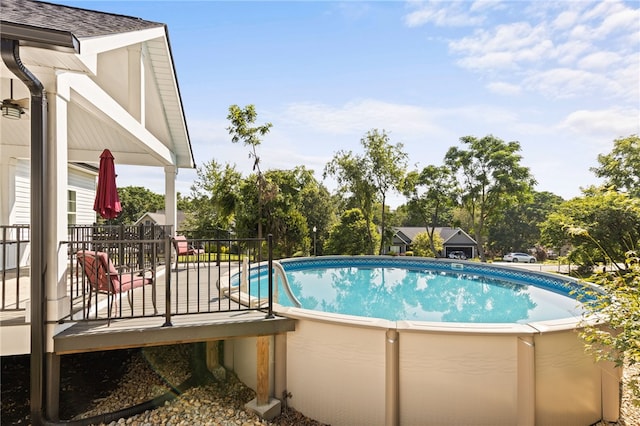 500 Serria Way, Seneca, SC 29678 - swimming pool with a wooden deck and view of scattered trees