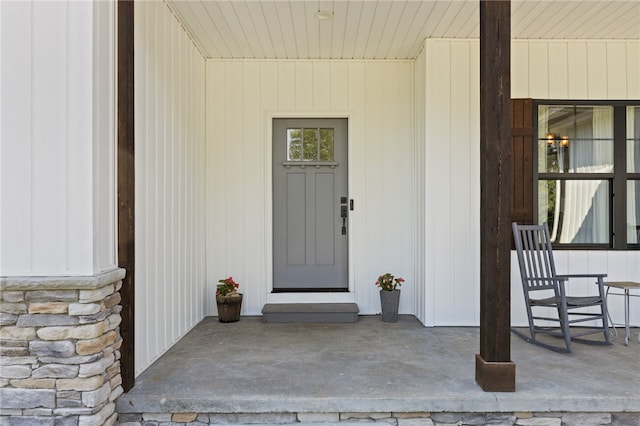 500 Serria Way, Seneca, SC 29678 - view of exterior entry with stone siding and a porch