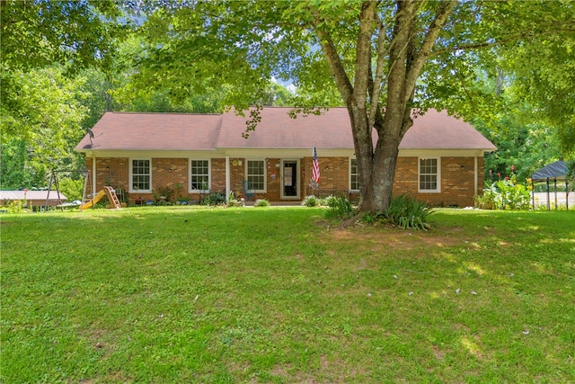1399 Lake Jemiki Rd, Walhalla, SC 29691 - ranch-style house with a front yard and brick siding