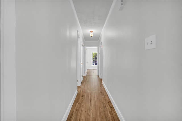 1399 Lake Jemiki Rd, Walhalla, SC 29691 - hallway with light wood-style flooring and ornamental molding