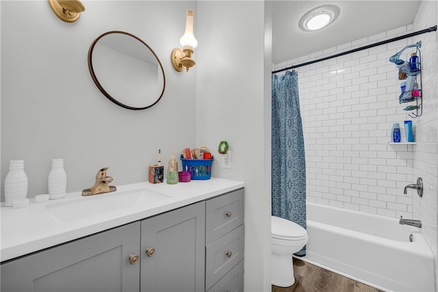 1399 Lake Jemiki Rd, Walhalla, SC 29691 - full bath with vanity, wood finished floors, and shower / bath combination with curtain