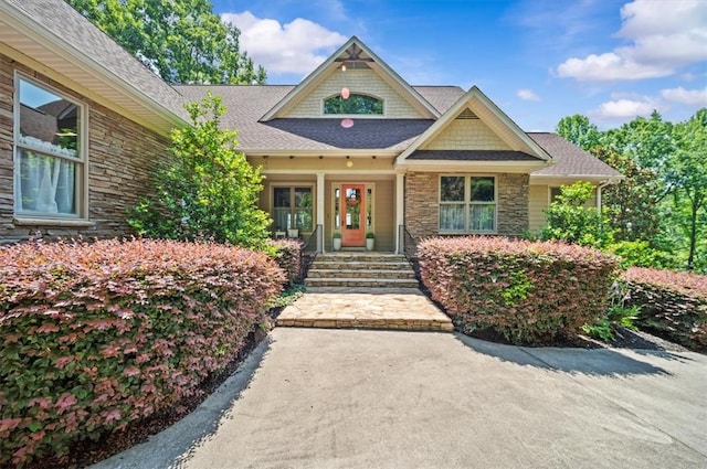 316 Mountain Laurel Dr, Salem, SC 29676 - view of front facade with stone siding and roof with shingles