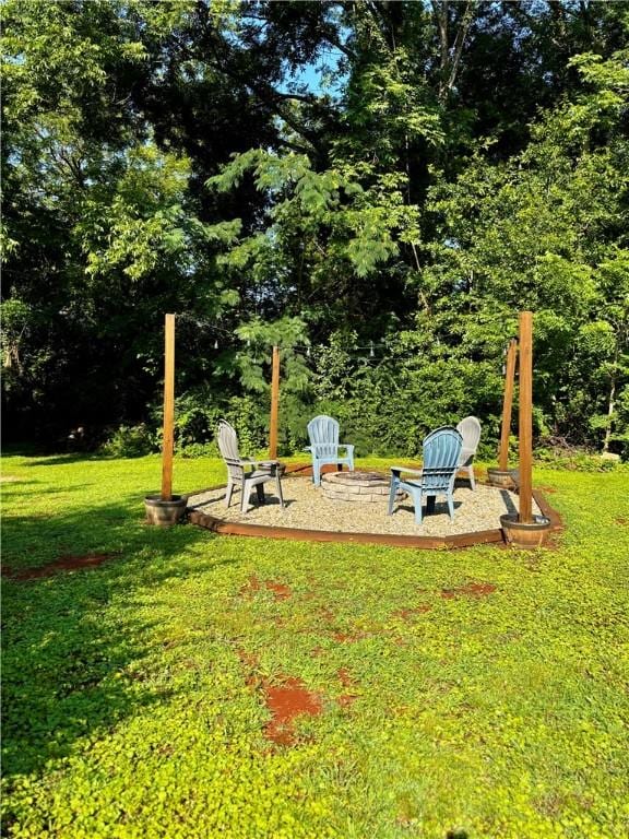 1430 W Main St, West Union, SC 29696 - view of green lawn featuring an outdoor fire pit