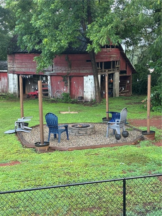 1430 W Main St, West Union, SC 29696 - view of yard featuring an outdoor fire pit and an outbuilding