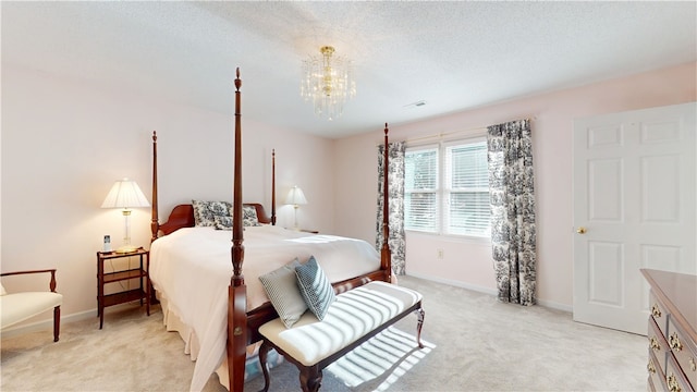 210 Wakefield Dr, Seneca, SC 29678 - bedroom featuring light colored carpet and a chandelier