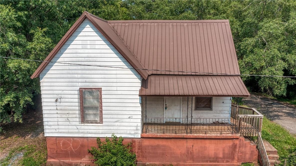 200 C St, Anderson, SC 29625 - view of front of property featuring a metal roof and a porch