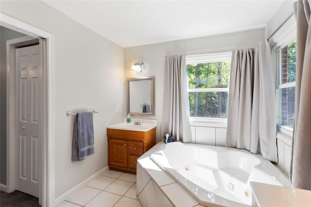 200 Mullins Ford Landing Rd, Westminster, SC 29693 - full bathroom featuring vanity, a jetted tub, and tile patterned floors