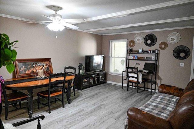 343 Old Greenville Hwy Unit 5, Clemson, SC 29631 - living room with ceiling fan, wood finished floors, and ornamental molding