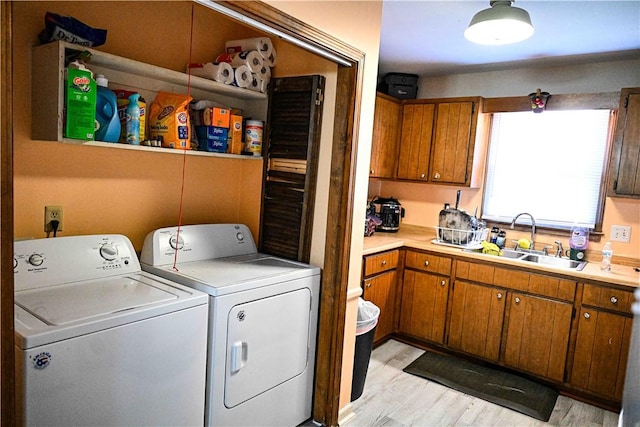 343 Old Greenville Hwy Unit 5, Clemson, SC 29631 - laundry room with separate washer and dryer and light wood-type flooring