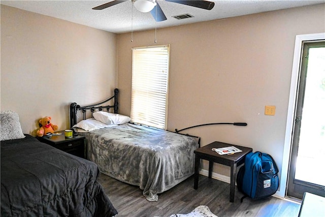 343 Old Greenville Hwy Unit 5, Clemson, SC 29631 - bedroom with multiple windows, wood finished floors, and a ceiling fan