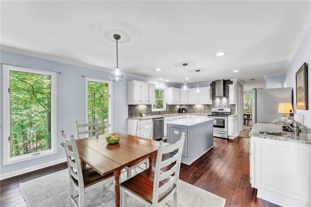 4 Slack Tide Ct, Salem, SC 29676 - dining room with ornamental molding and dark wood-type flooring