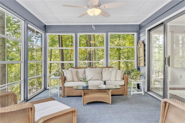4 Slack Tide Ct, Salem, SC 29676 - sunroom with ceiling fan and an outdoor living space